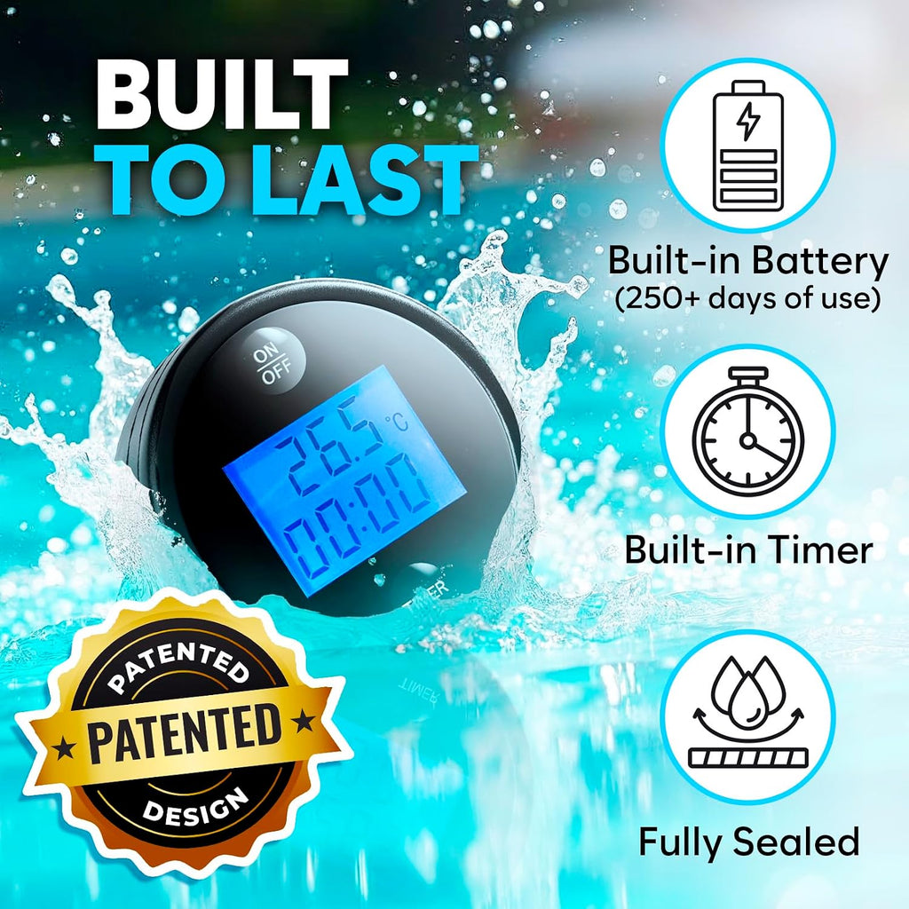 Schwimmendes Poolthermometer wasserdicht mit Timer fuer Pool Spa Whirlpool