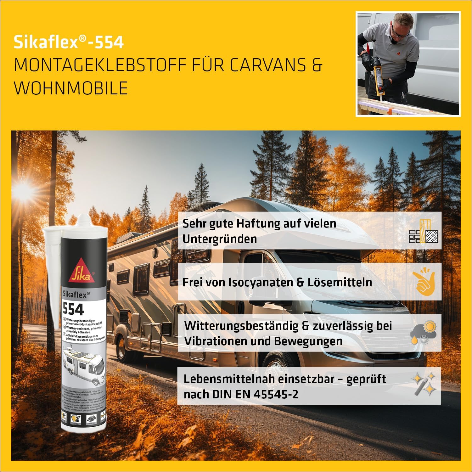 Sikaflex 554 Montageklebstoff Weiss Montagekleber Dichtstoff