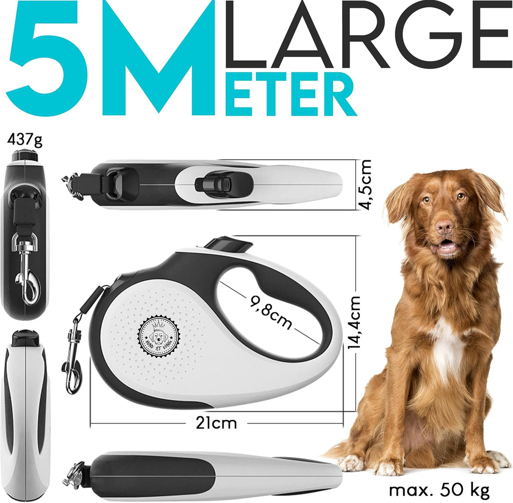 HUND IST KOeNIG ausziehbare Hundeleine 5m-8m bis robuster Griff