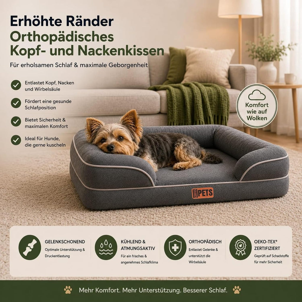 Orthopädisches Hundebett Memory Foam wasserfest Hundekissen