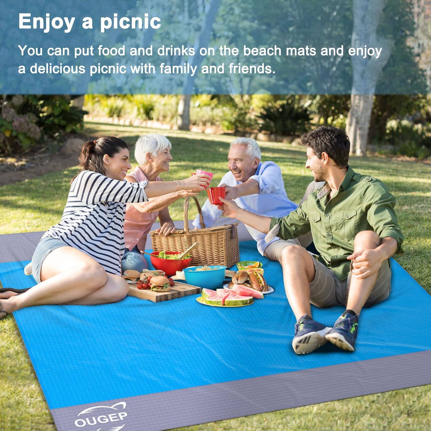 Stranddecke sandfrei wasserdicht 200x230 cm Strandtuch Strandmatte 230cm-300cm