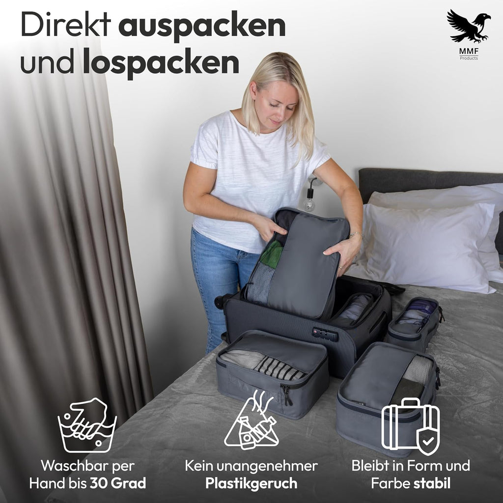 5er Koffer Organizer Set Packing Cubes Reisebeutel Beige