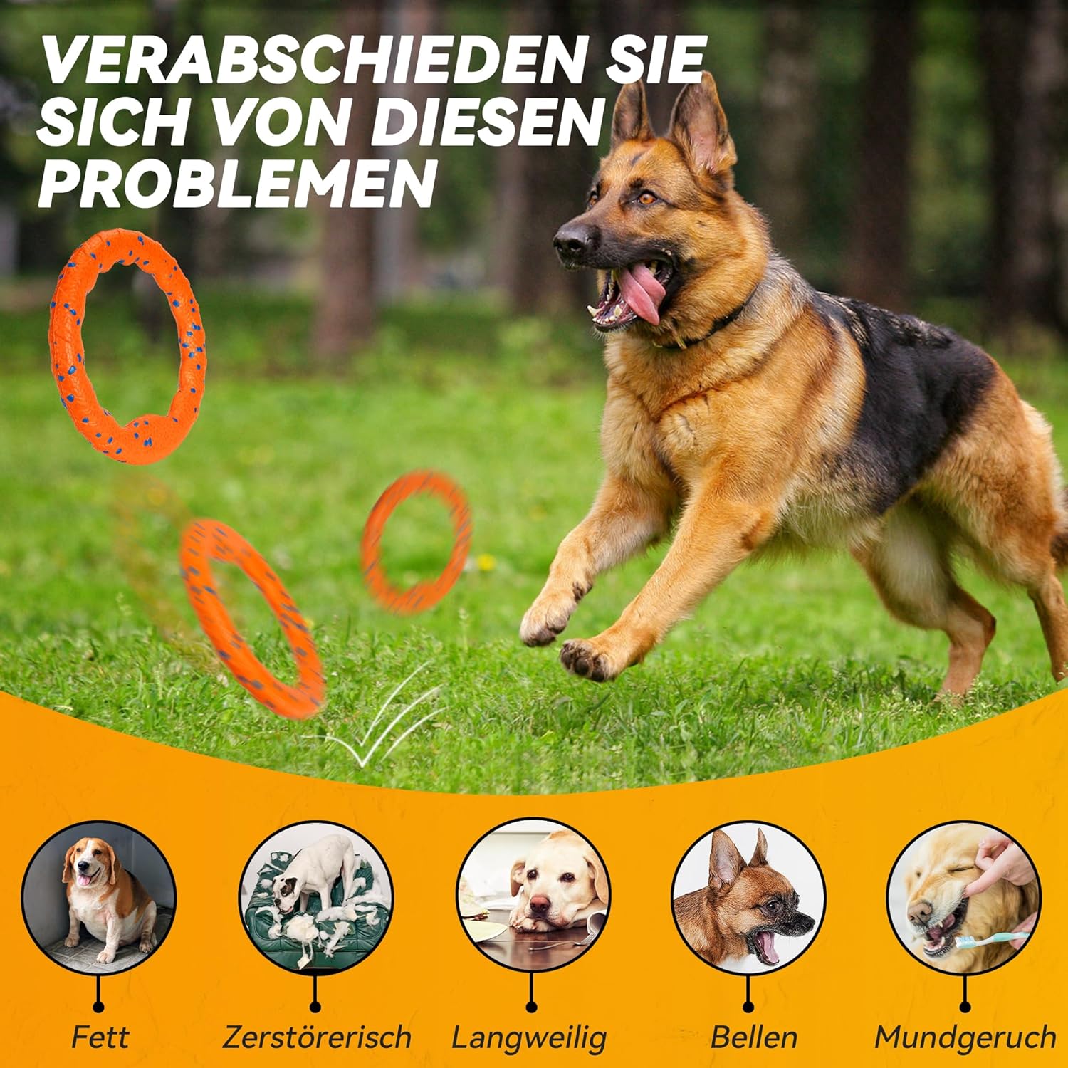 Kauring Hundespielzeug Schwimmender Wurf- und Trainingsring fuer Hunde