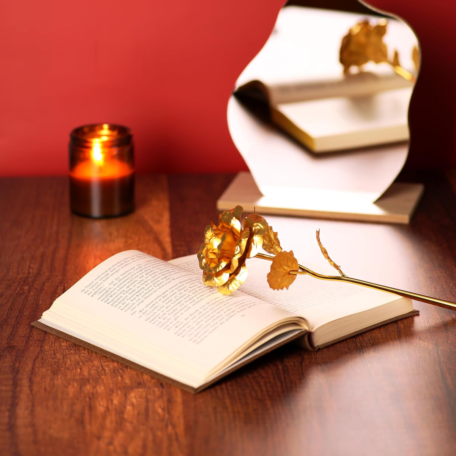 Ewige Gold Rose in Geschenkbox Valentinstag Geschenk fuer Freundin Ehefrau
