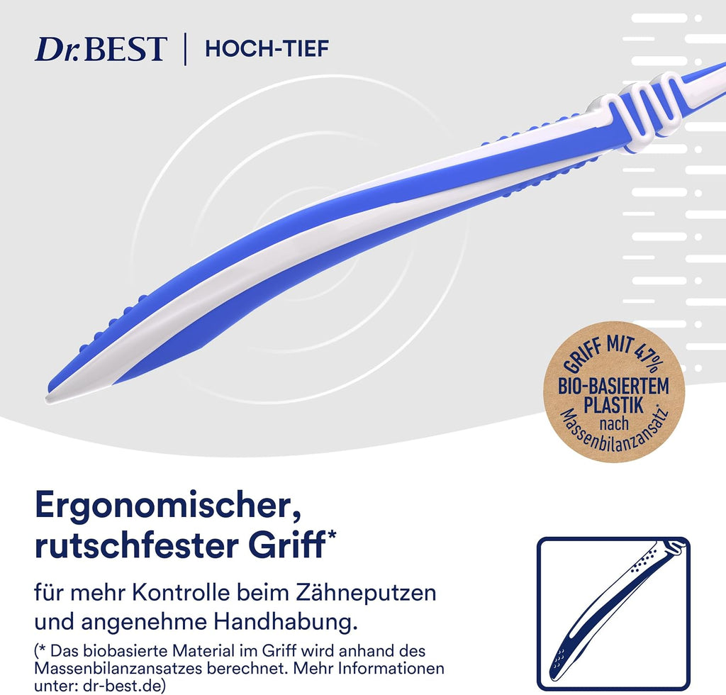 Dr.Best Hoch-Tief Zahnbuerste mittel Vorteilspack gruendliche Reinigung