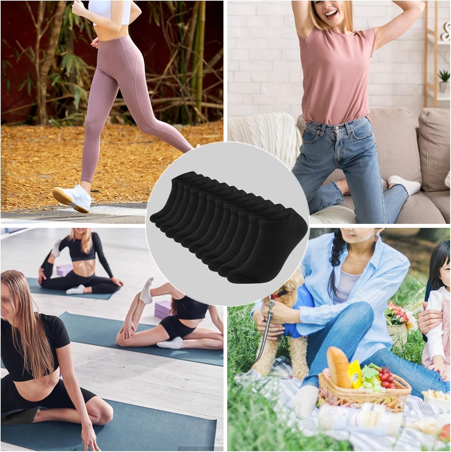 12 Paar Sneakersocken Kurz Unisex Baumwolle Groessen