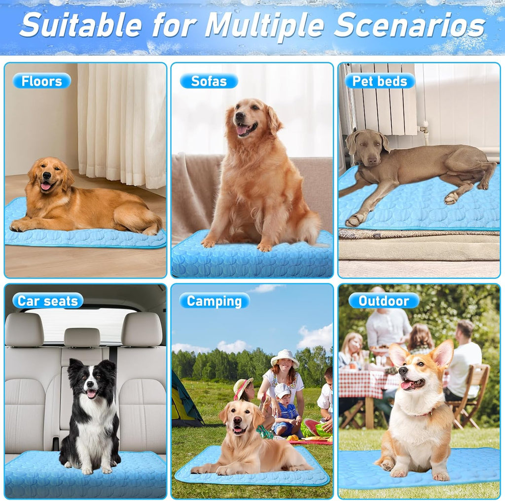 Hundekuehlmatte 100x70 cm selbstkuehlend waschbar fuer Boden Sofa Auto