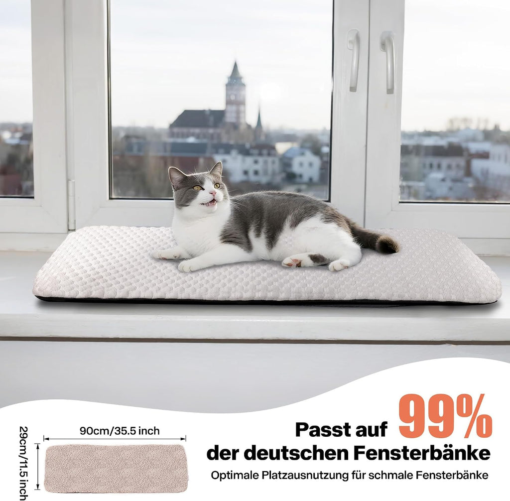 Katzen Fensterliege Katzenbett 90x29cm Plüsch Abnehmbar Fensterbank