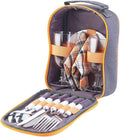 PEARL Picknick-Set fuer 2 Personen mit Tellern Besteck Glaeser Servietten
