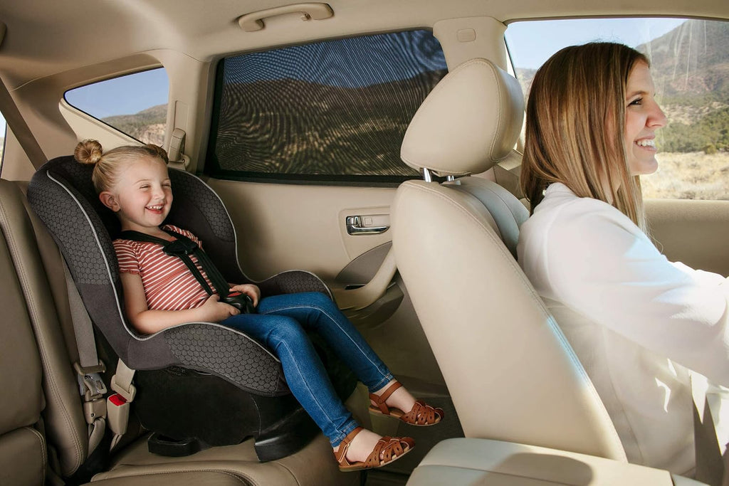 Auto-Sonnenschutz dehnbar atmungsaktiv, 2er Set fuer Kinder, universell passend