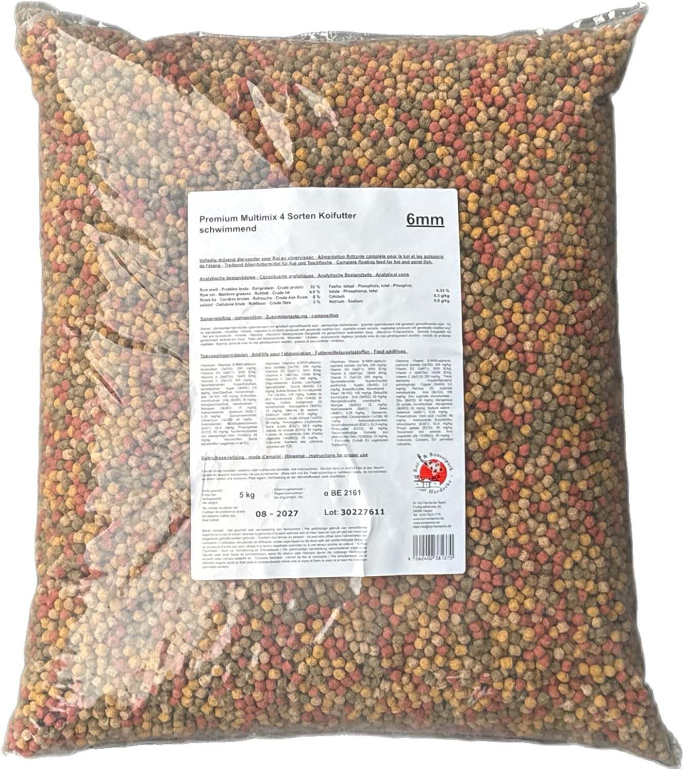 Koi Futter schwimmende 6 mm Pellets Pack fuer Koi Goldfisch Orfe verschiedene