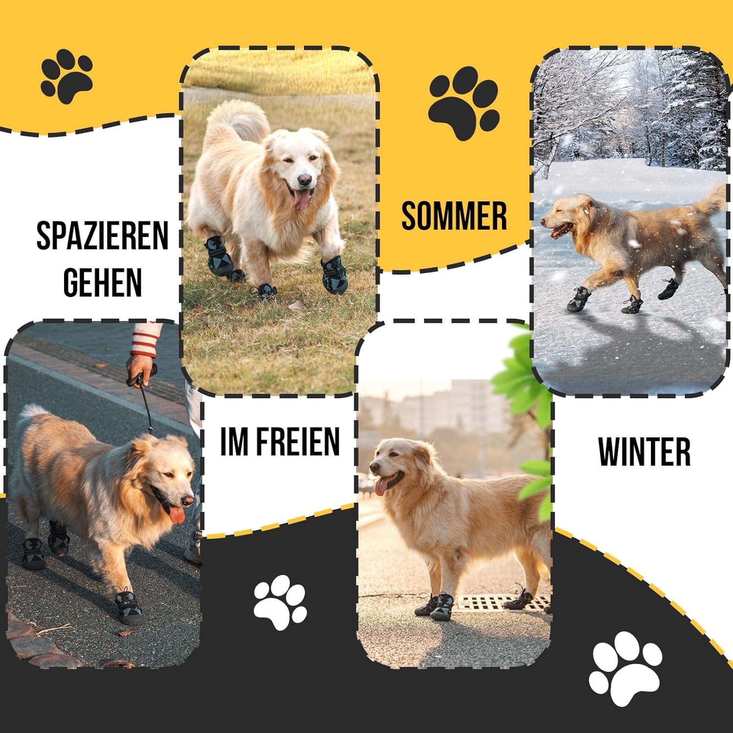 Arblina Hundeschuhe wasserdicht mit Klettverschluss Gr.5 Pfotenschutz