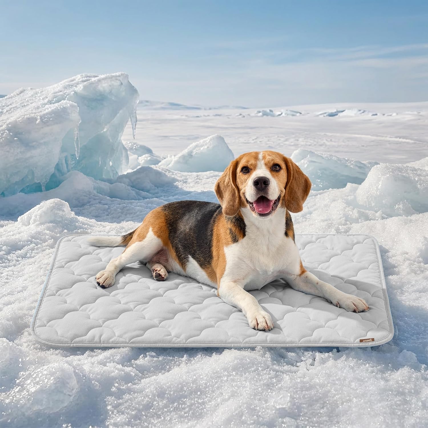 ZOMISIA Kuehlmatte Hunde 104x67 cm XL selbstkuehlend waschbar Grau 1cm