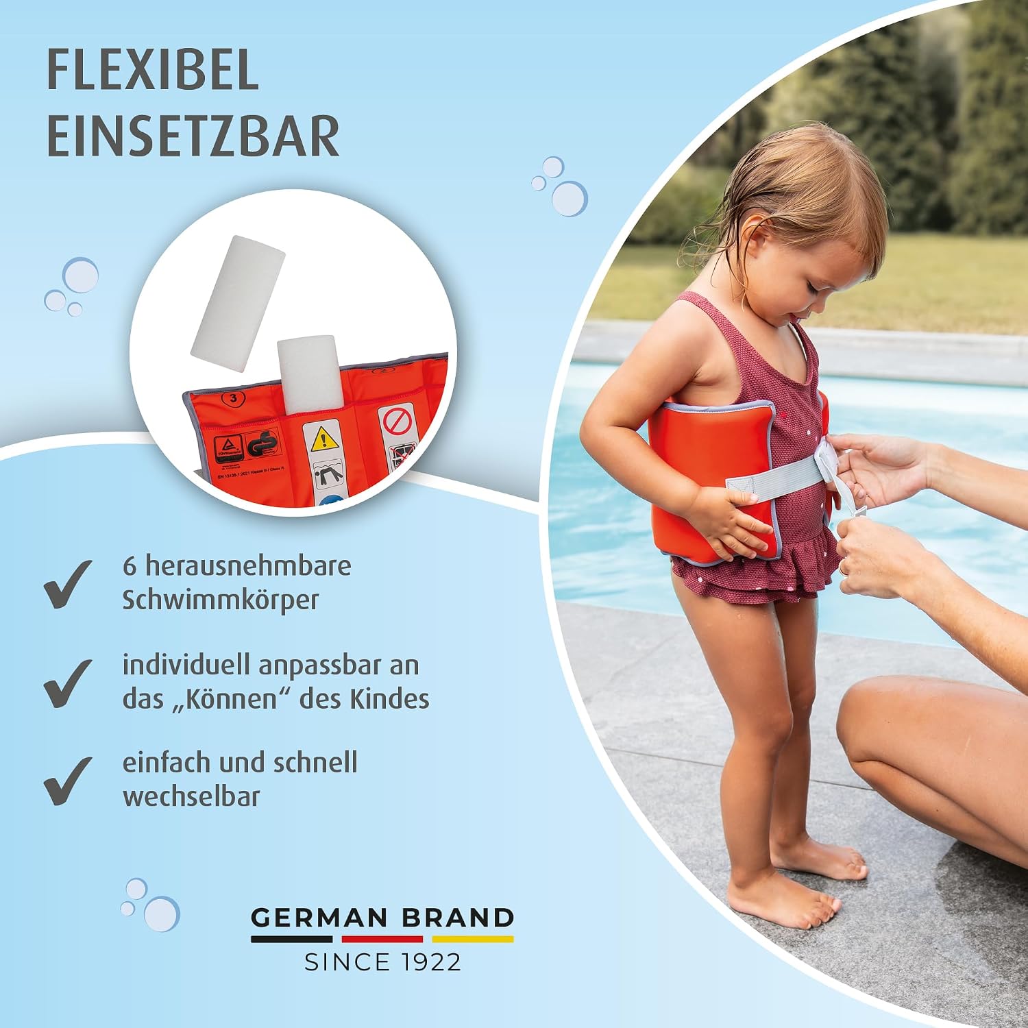 reer MySwimBuddy Schwimmguertel fuer Kinder 15-30 kg verstellbar Schwimmhilfe