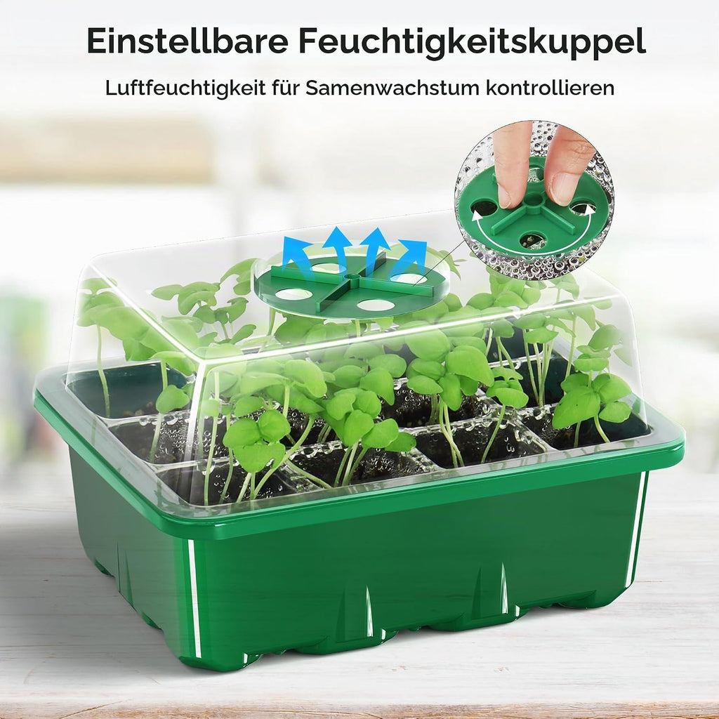 Zimmergewaechshaus 120 Zellen Anzuchtset 10er Set Mini Gewaechshaus Gruen