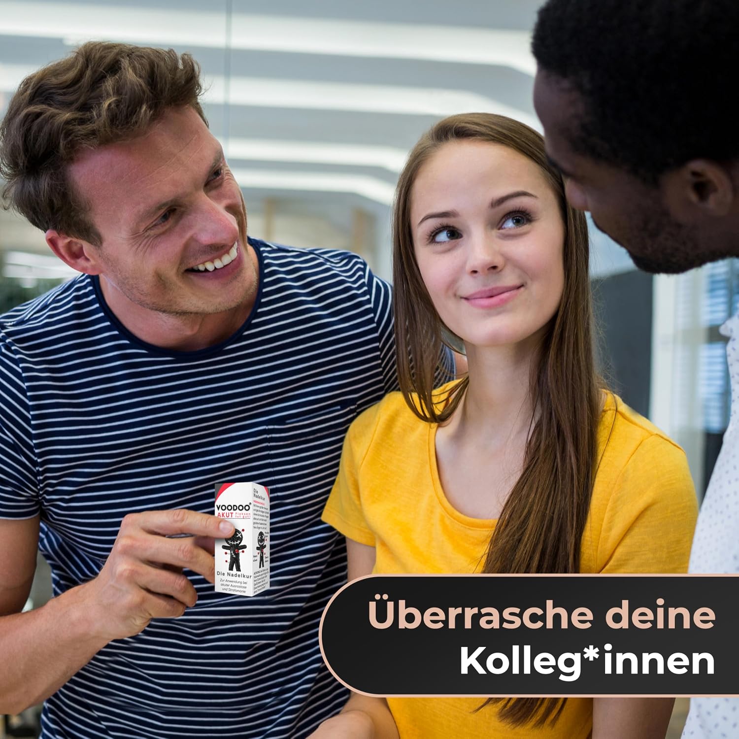 Voodoo Puppe 7,5 cm mit Nadeln Scherzartikel Anti Stress Geschenk Buero
