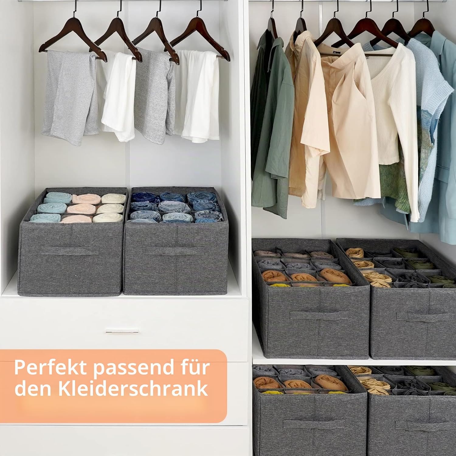 Kleiderschrank Organizer 12 Zellen Schubladen Aufbewahrungsbox fuer Kleidung