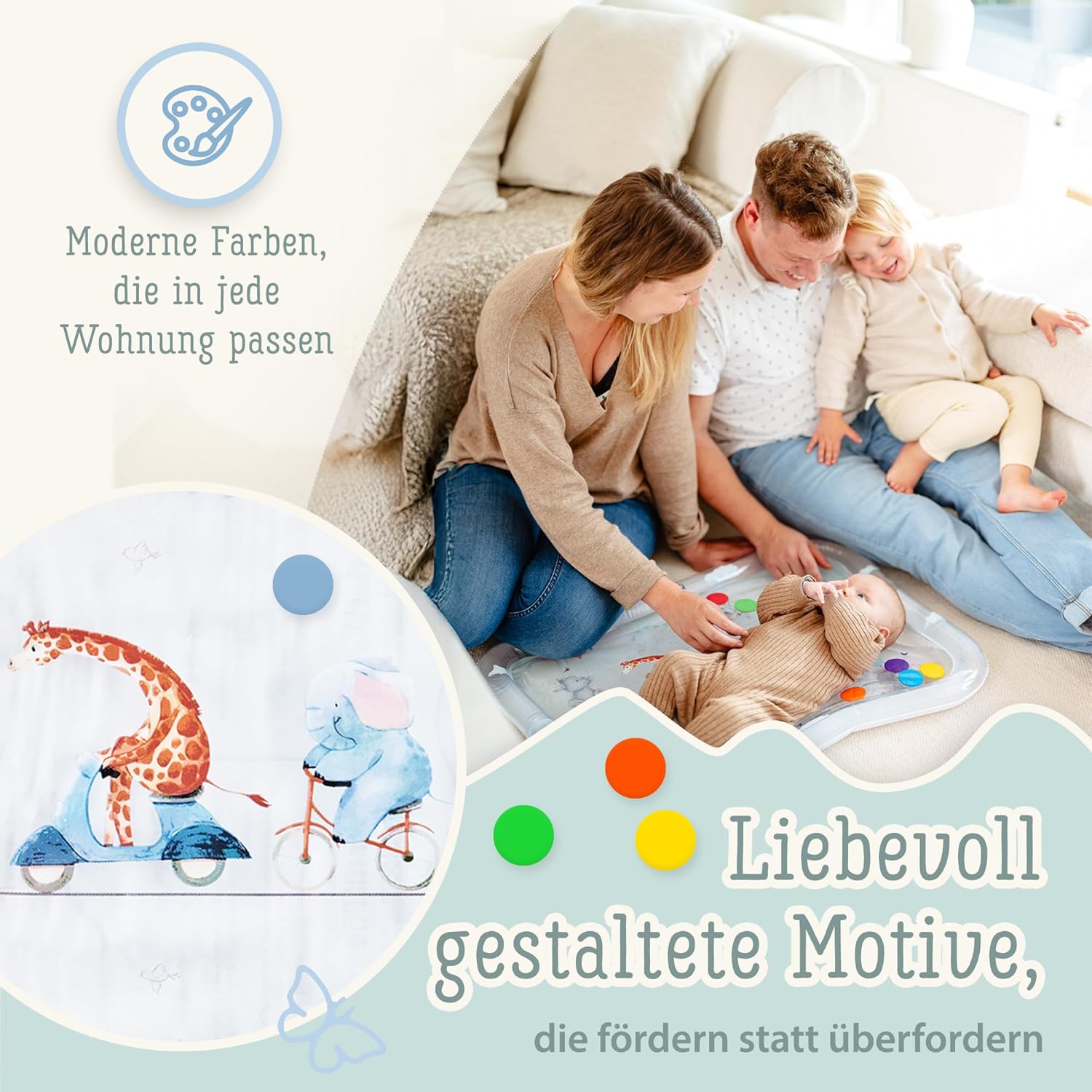 Freudeskind TummyTime XXL Wassermatte Baby Wasserspielmatte BPA-frei phthalatfre