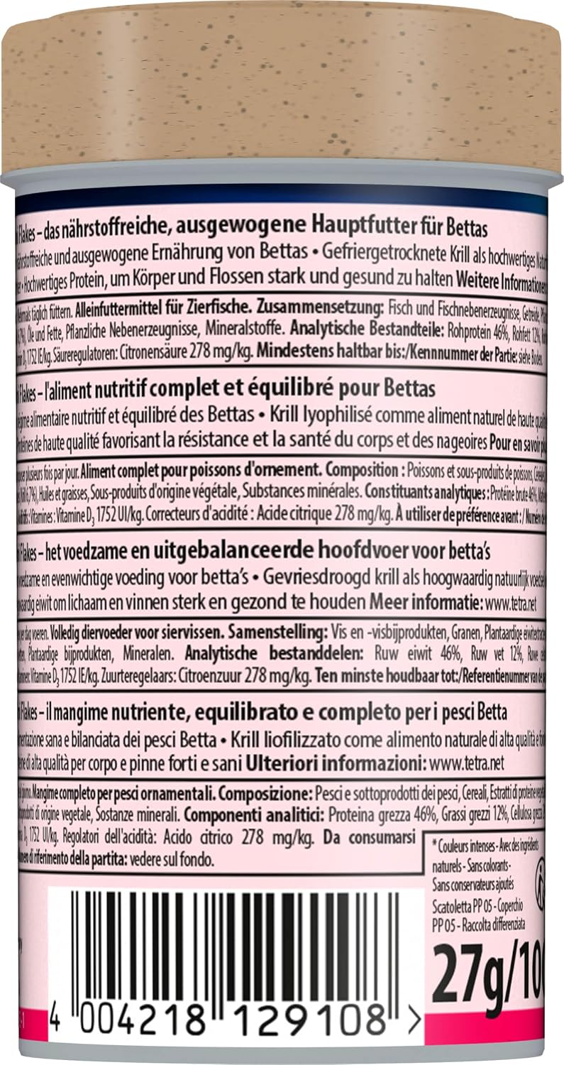Tetra Betta Flakes Fischfutter Flocken für Kampffische Labyrinthfische 100 ml