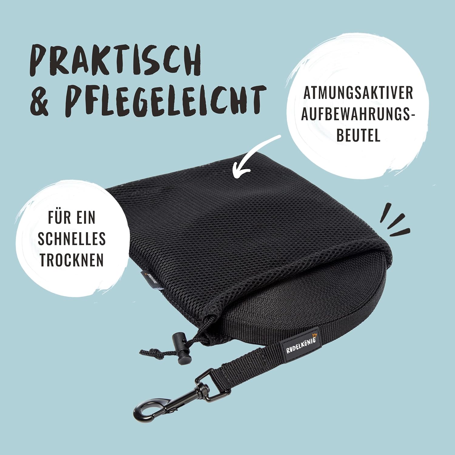 Rudelkoenig Hundeschleppleine 5m-20m mit Griffpolsterung wetterfest