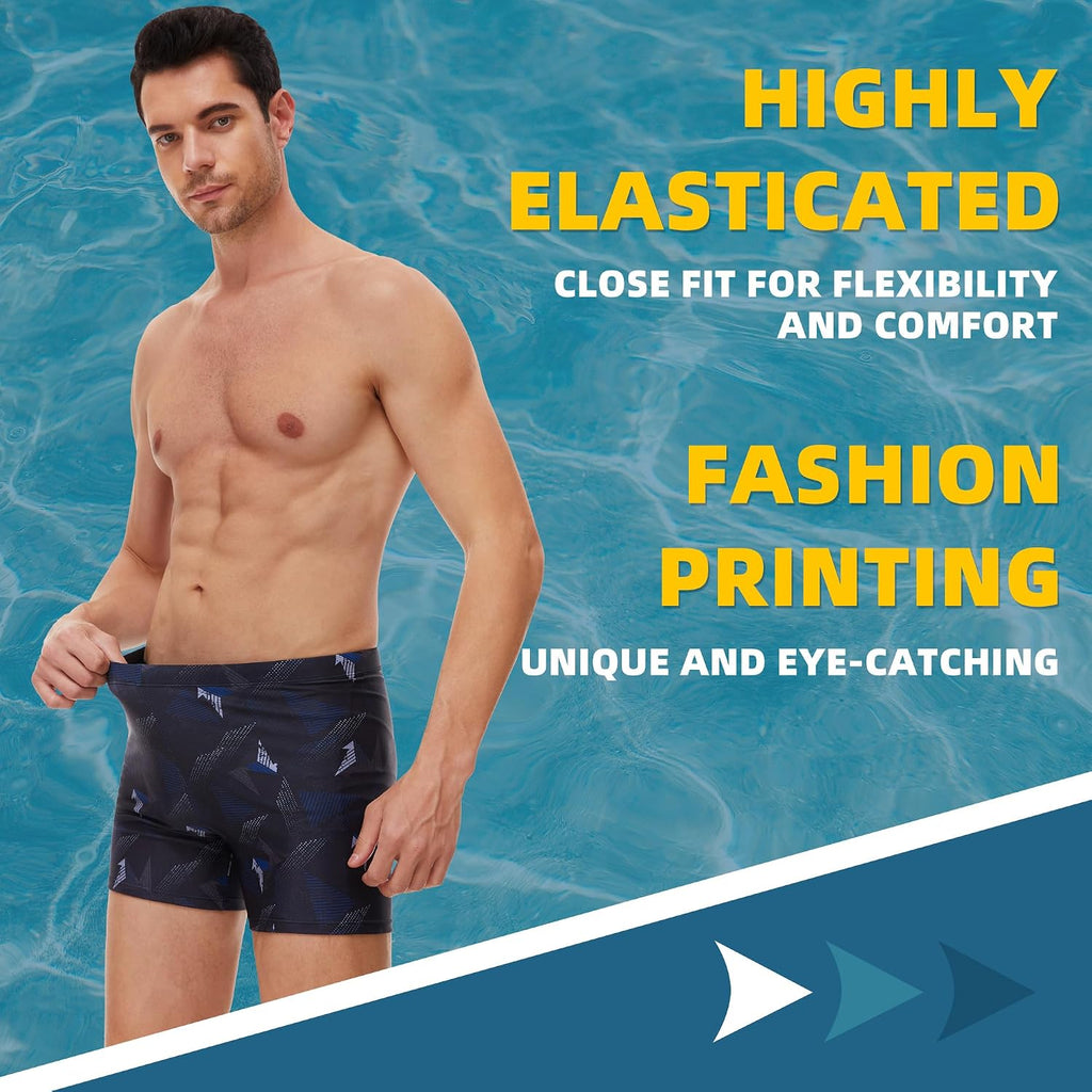 AMZSPORT Herren Badeshorts kurz Enganliegend Schwimmhose S-XXL
