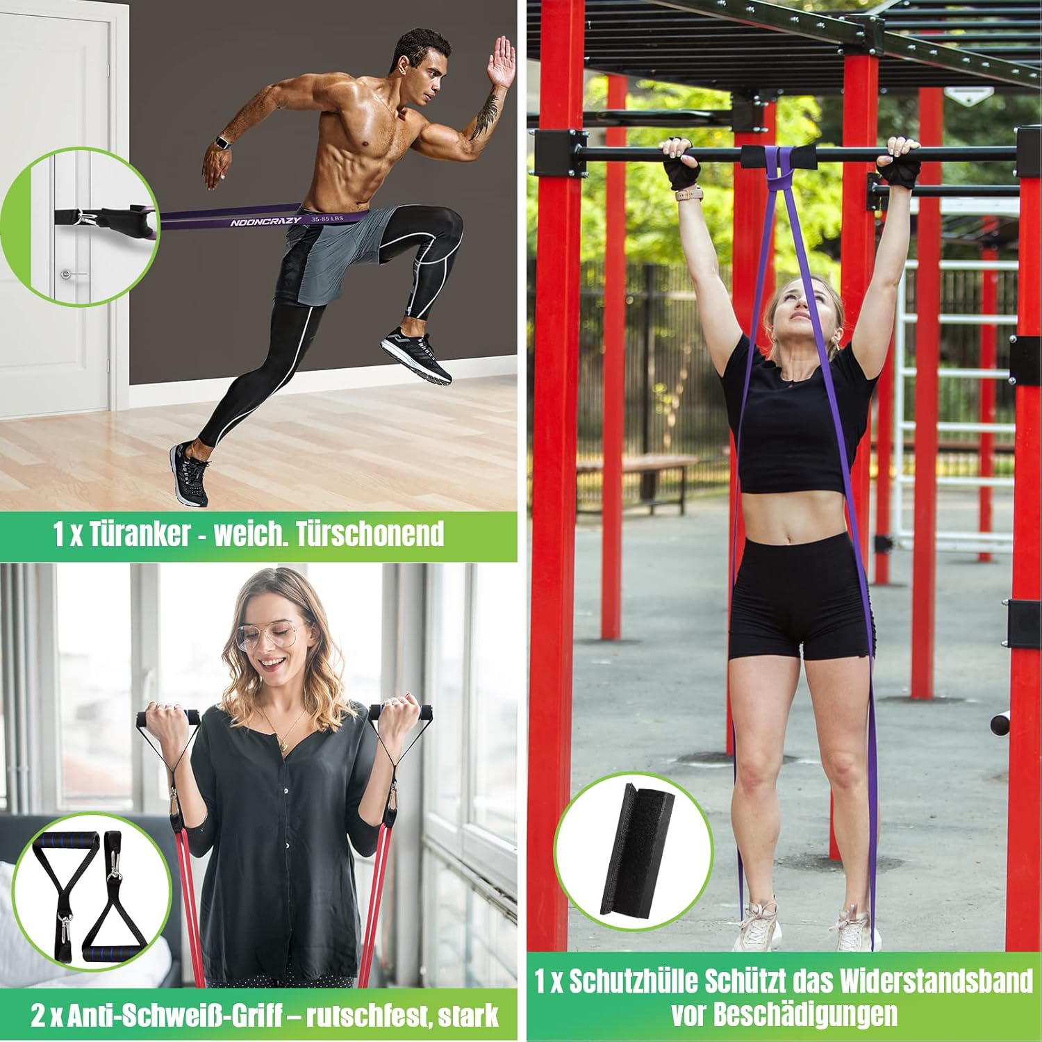 Resistance Bands Widerstandsband mit Tueranker und Handgriffen Fitness Yoga