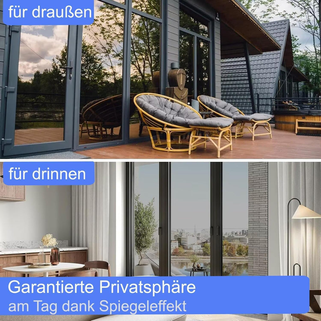 Hitzeschutzfolie Fenster 90x200 cm Silber selbstklebend UV- und Sichtschutz