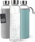Moritz & Moritz Glas-Trinkflasche auslaufsicher mit Neoprenhuelle