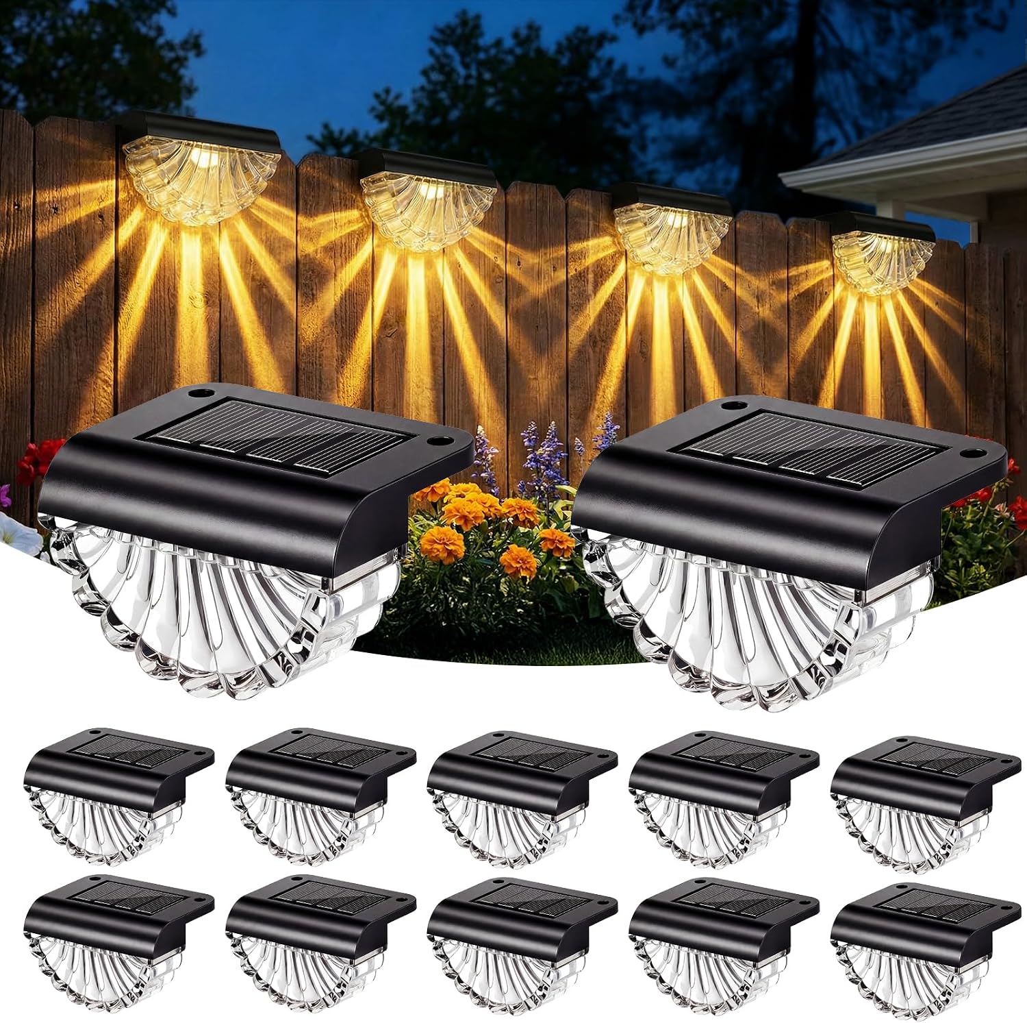 GEARLITE Solarlampen 8er Set LED Warmweiss IP65 Wasserdicht Garten Licht
