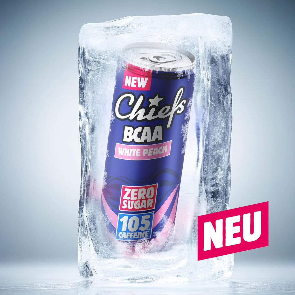 CHIEFS BCAA Energy Drink 24er pack - zuckerfrei - Energy Getraenk mit Koffein, Vi