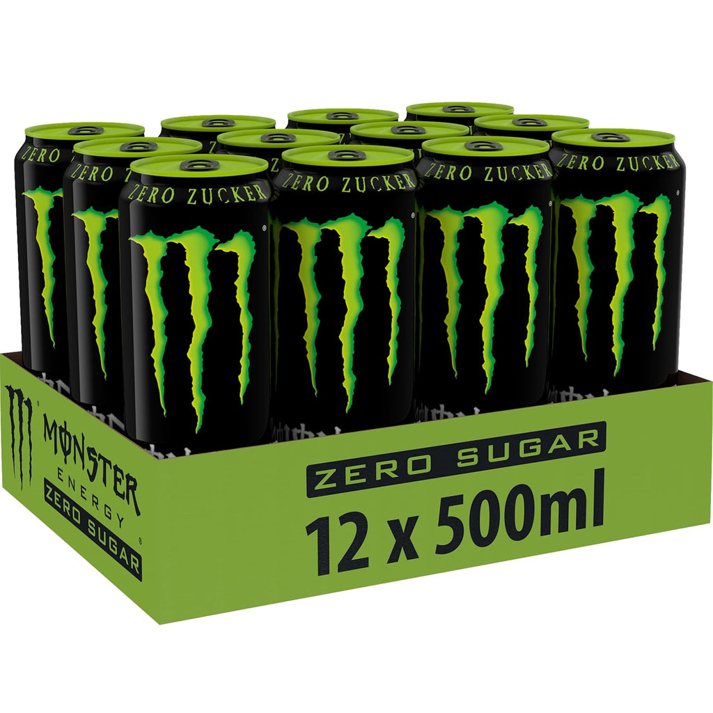 Monster Energy Green Zero Sugar 12 x 500 ml Energy Drink zuckerfrei