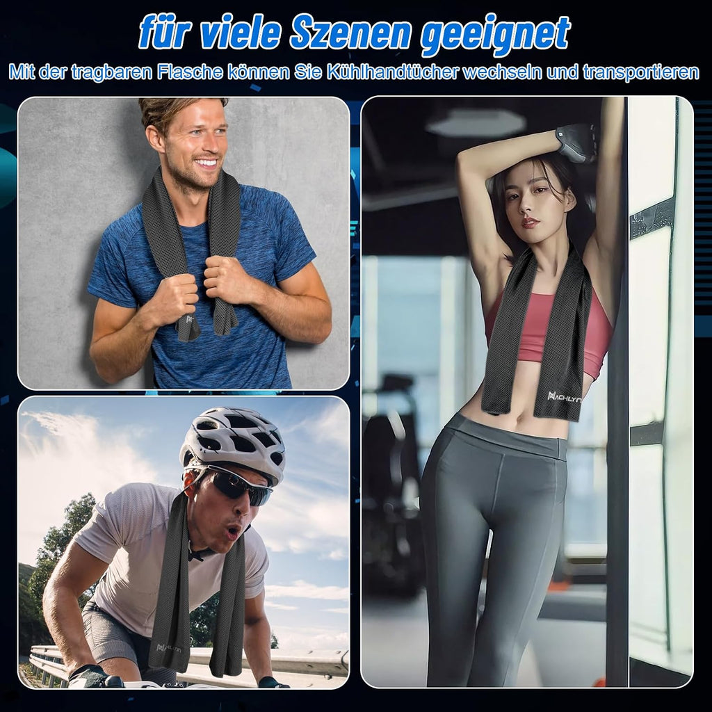 NACHLYNN Kuehlendes Mikrofaser Handtuch 100 x 30 cm fuer Fitness, Sport, Reise, Yo