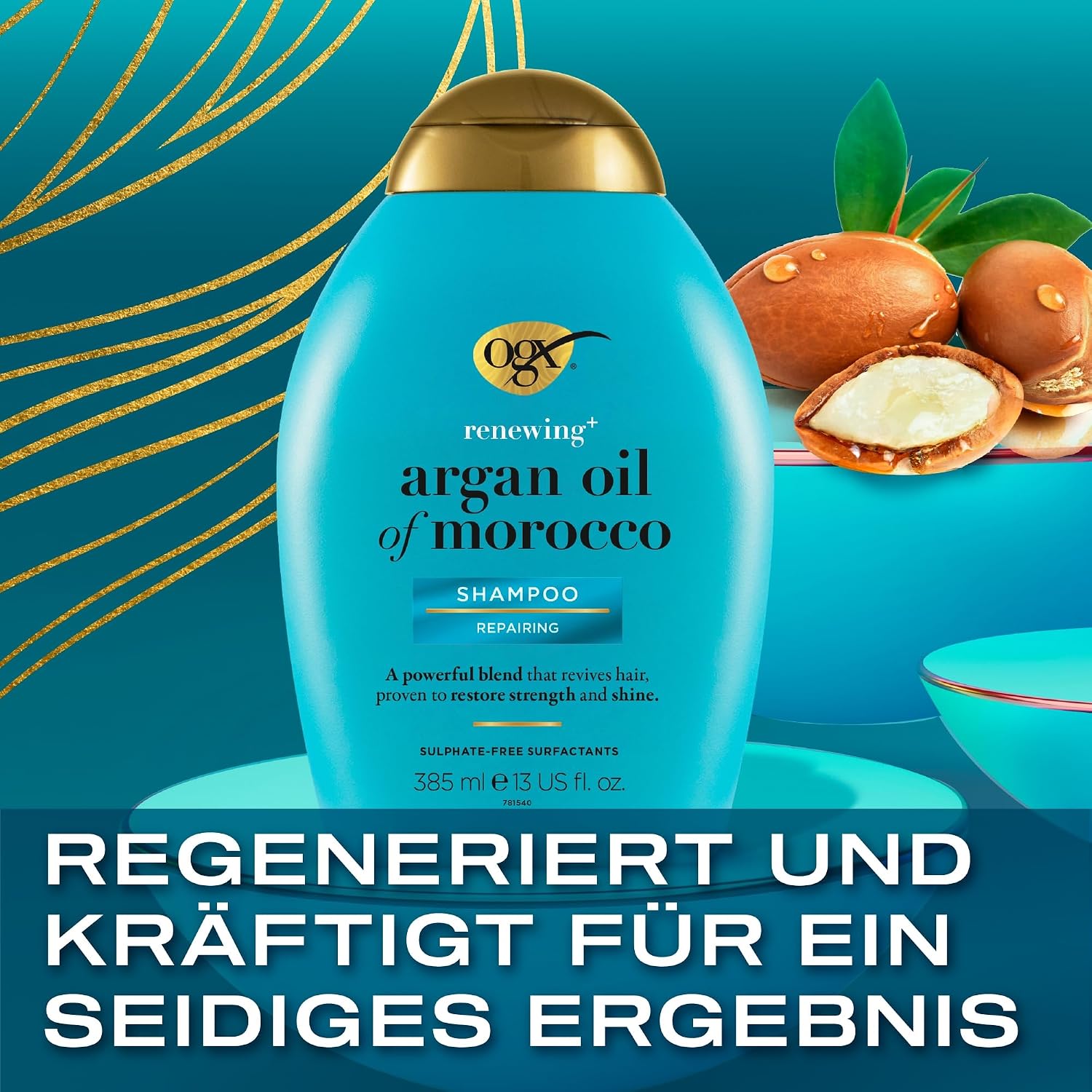 OGX Renewing Argan Oil of Morocco Shampoo 385 ml fuer trockenes Haar ohne Sulfate