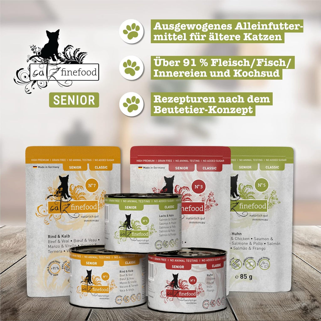 catz finefood Senior Collection Katzenfutter nass 6x200g getreidefrei