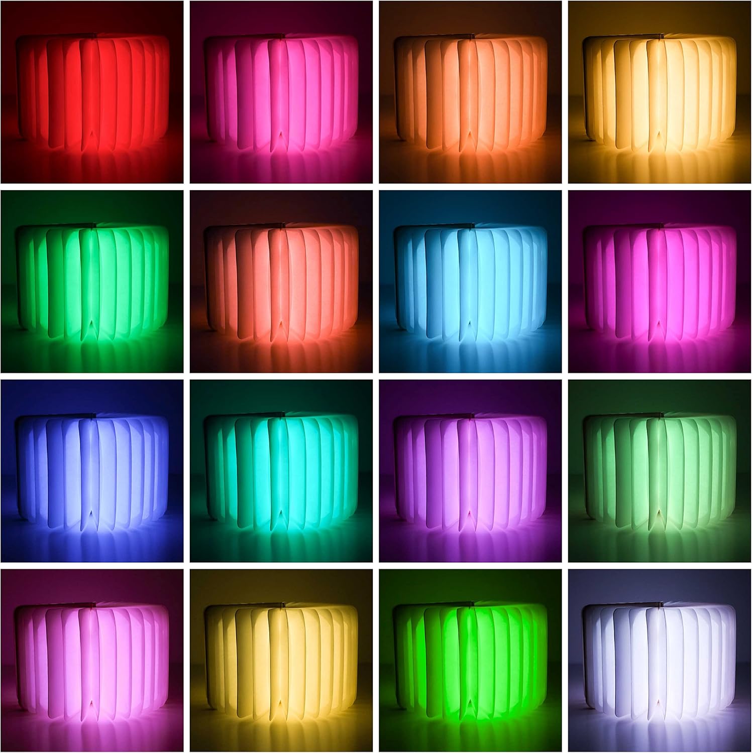 BONNYCO LED Buchlampe Holz 16 Farben Timer Deko Geschenk