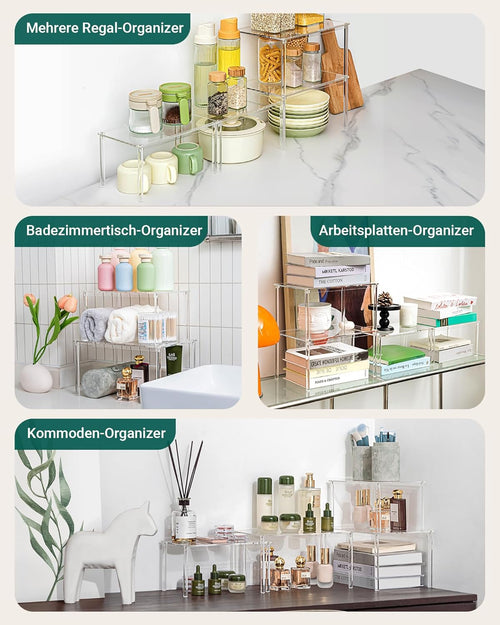 4er Set Gewuerzregal Kuechenregal Organizer Arbeitsplatte Gewuerzdosen