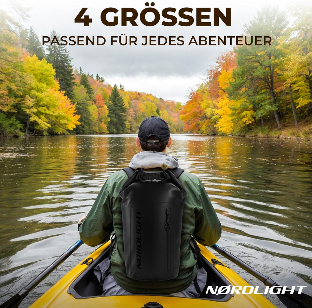 Nordlight Dry Bag 20 L wasserdichter Packsack mit Roll-Top Schultergurt