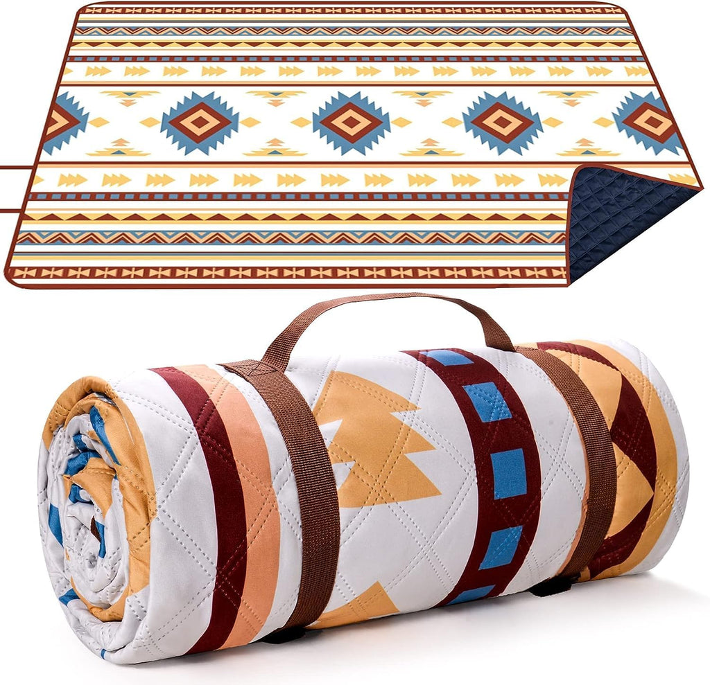 LARUTAN Stranddecke 200x200 cm sandfrei, tragbar waschbar Picknickdecke Gruen 200
