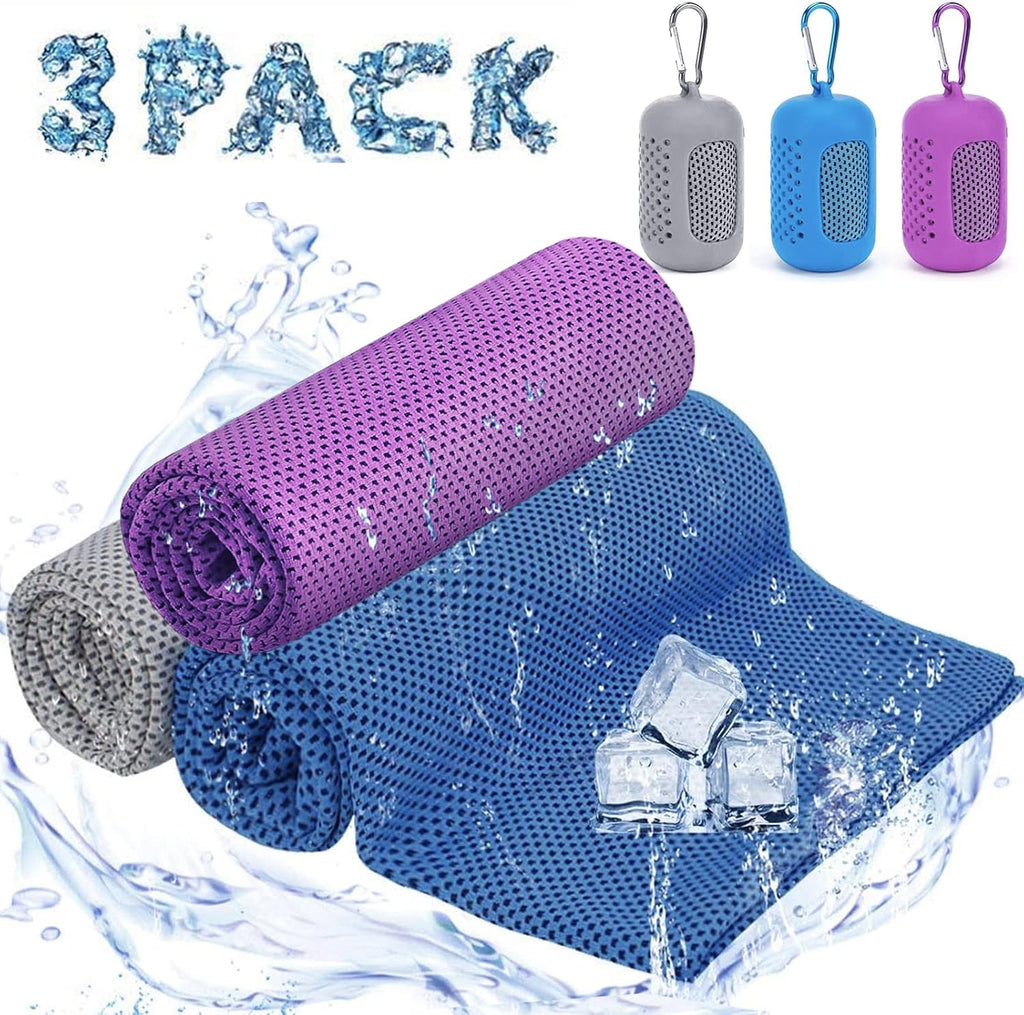 Ciskotu Kuehlhandtuch 3er Set Mikrofaser schnelltrocknend fuer Sport Yoga