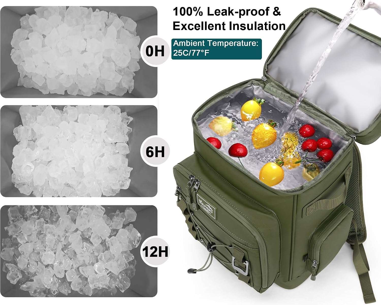 Kuehlrucksack wasserdicht Thermo-Kuehltasche Rucksack fuer Camping Picknick Str