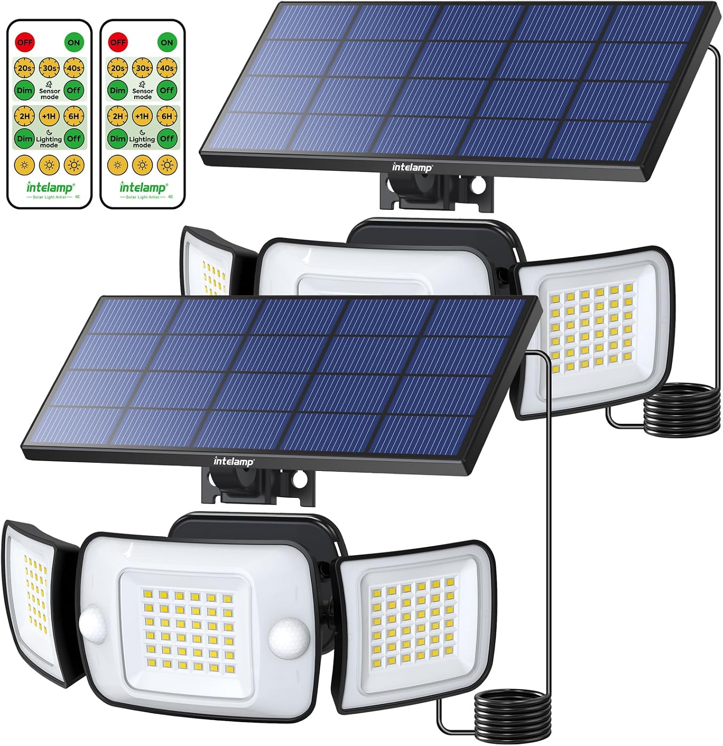 INTELAMP Solar-Strahler 1200 lm 108 LED 6000 mAh Bewegungsmelder Fernbedienung 4