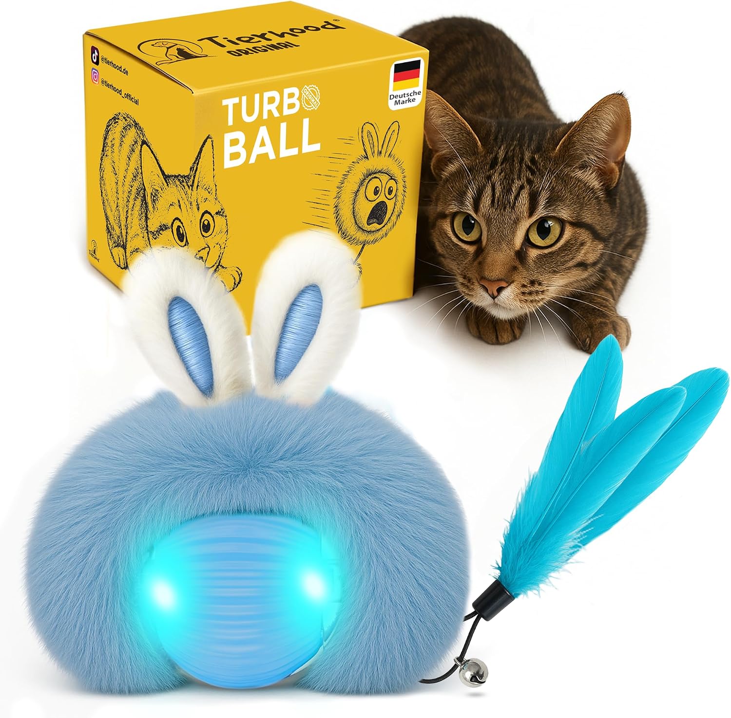 Elektrischer Katzenspielball Interaktives Spielzeug automatischer Turbo