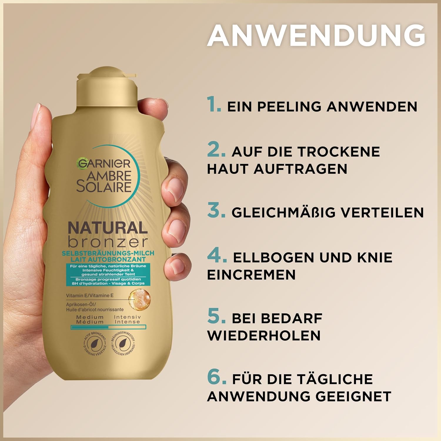 Garnier Ambre Solaire Natural Bronzer Selbstbraeunungsmilch 200ml
