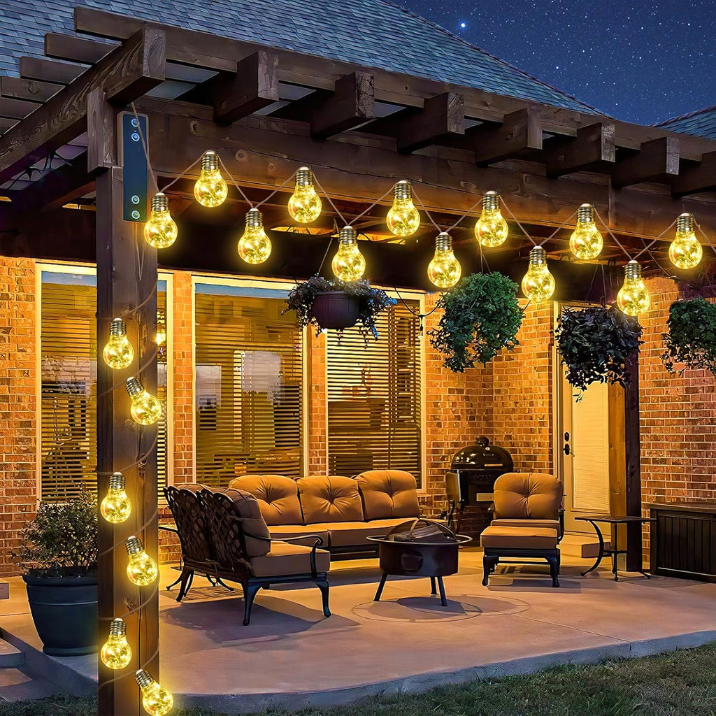 Goffii Solar Lichterkette Aussen 20 LED 12,5 m warmweiss 8 Modi Timer