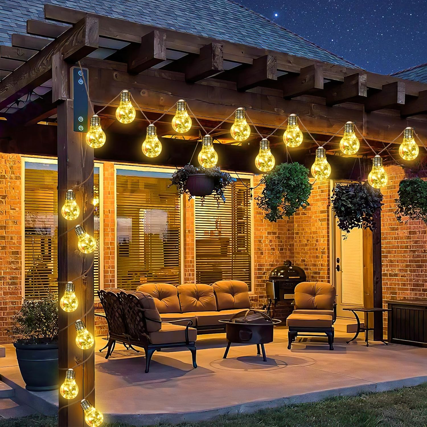 Goffii Solar Lichterkette Aussen 20 LED 12,5 m warmweiss 8 Modi Timer