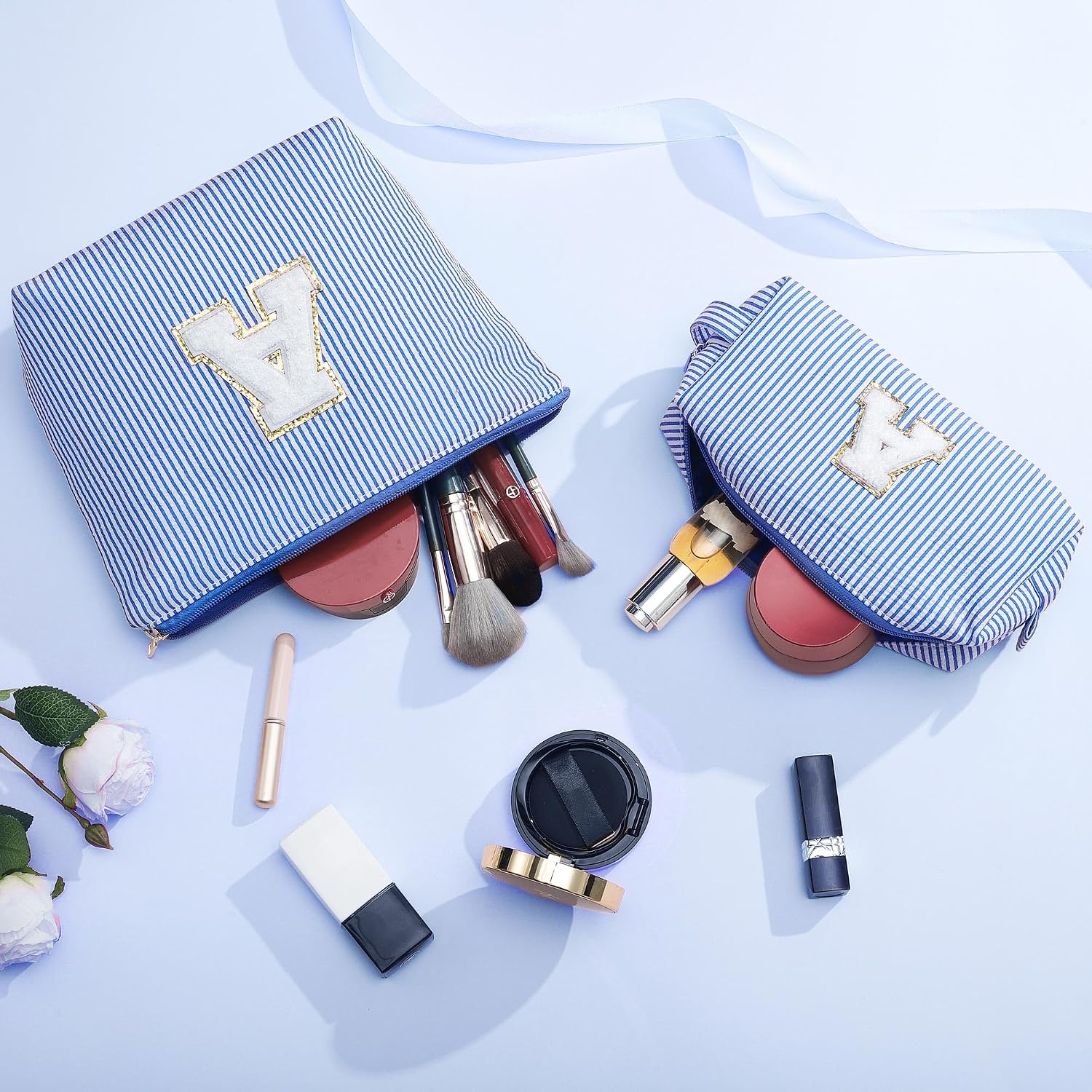 Parima Kosmetiktasche Damen personalisiert mit Buchstabe L Reise Make-up