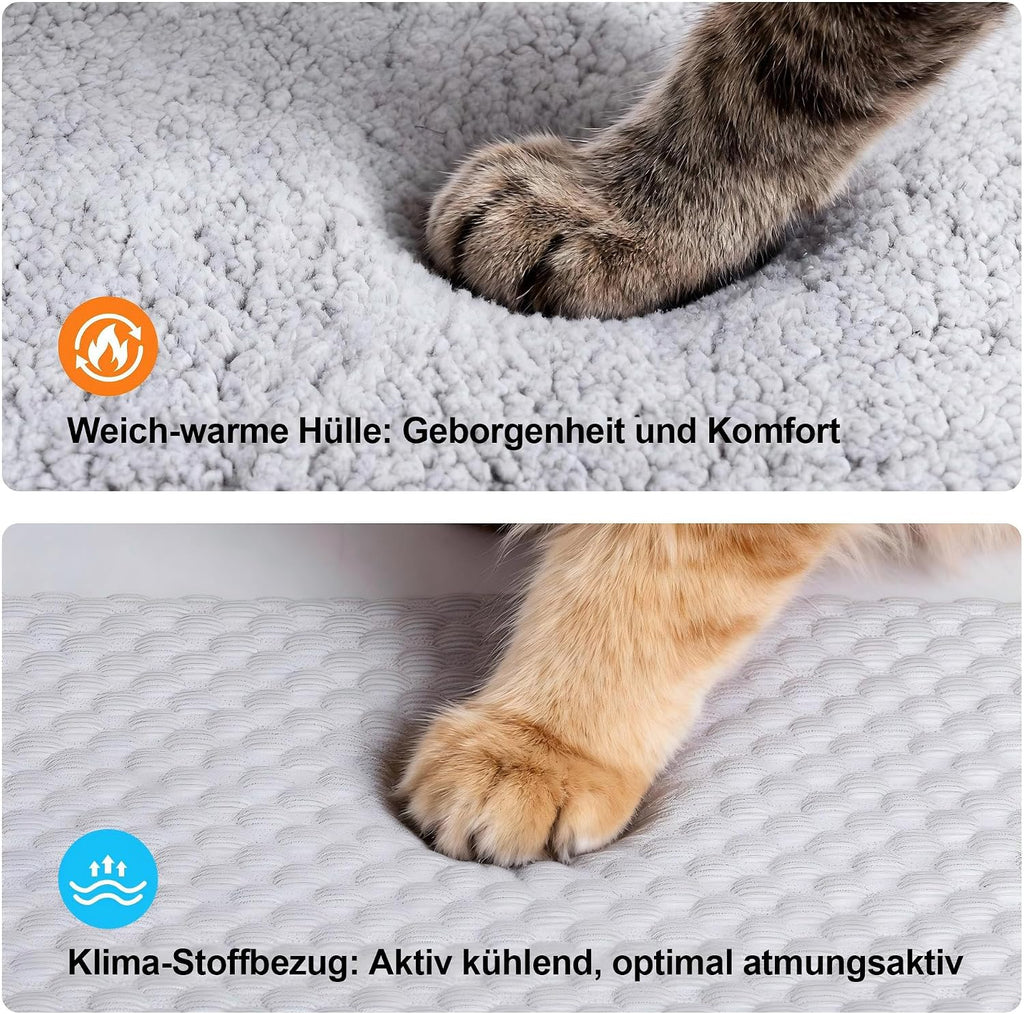 Pet Prime Katzen Fensterliege 90x28 cm rutschfestes Fensterbrettkissen grau