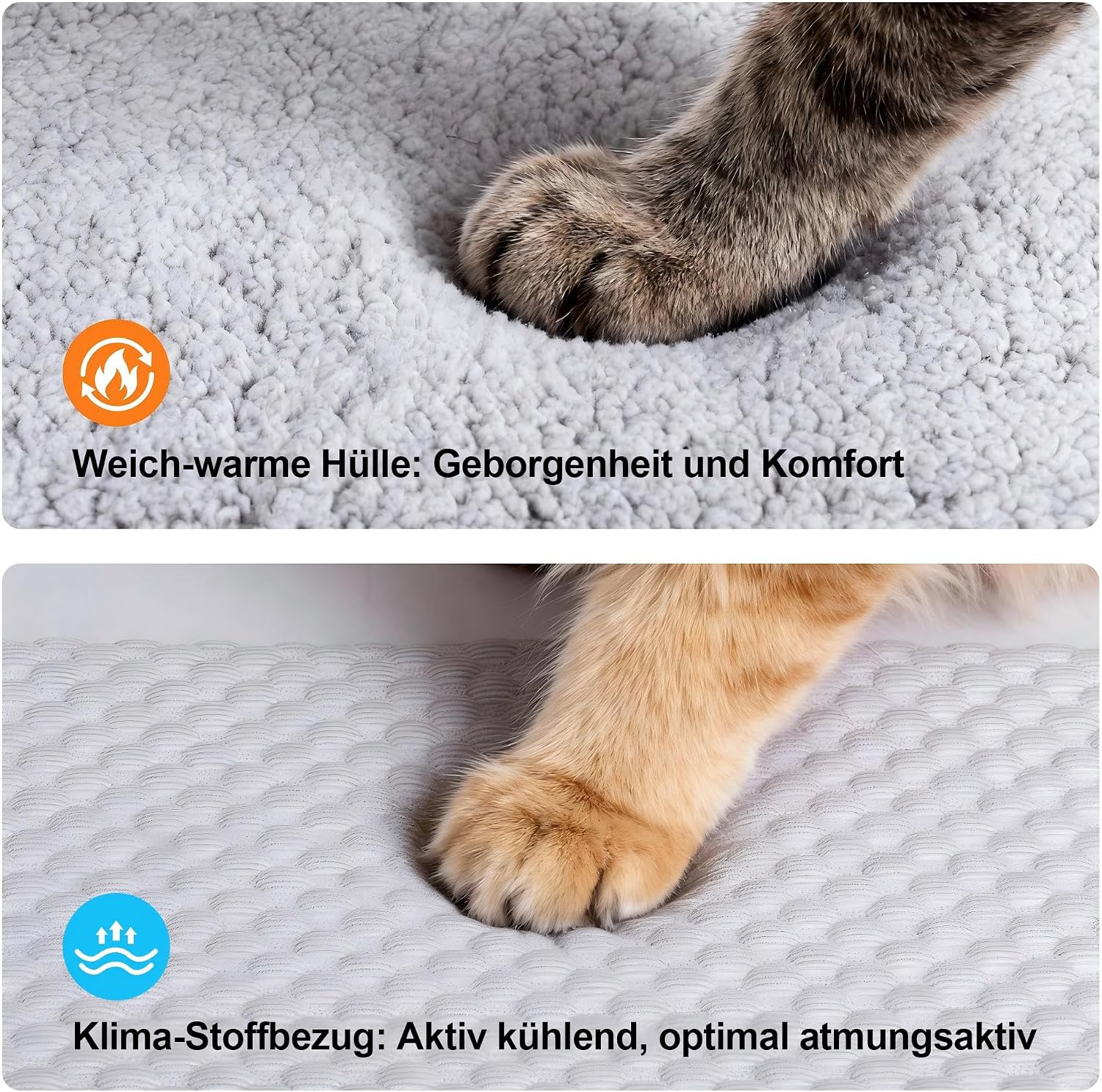 Pet Prime Katzen Fensterliege 90x28 cm rutschfestes Fensterbrettkissen grau