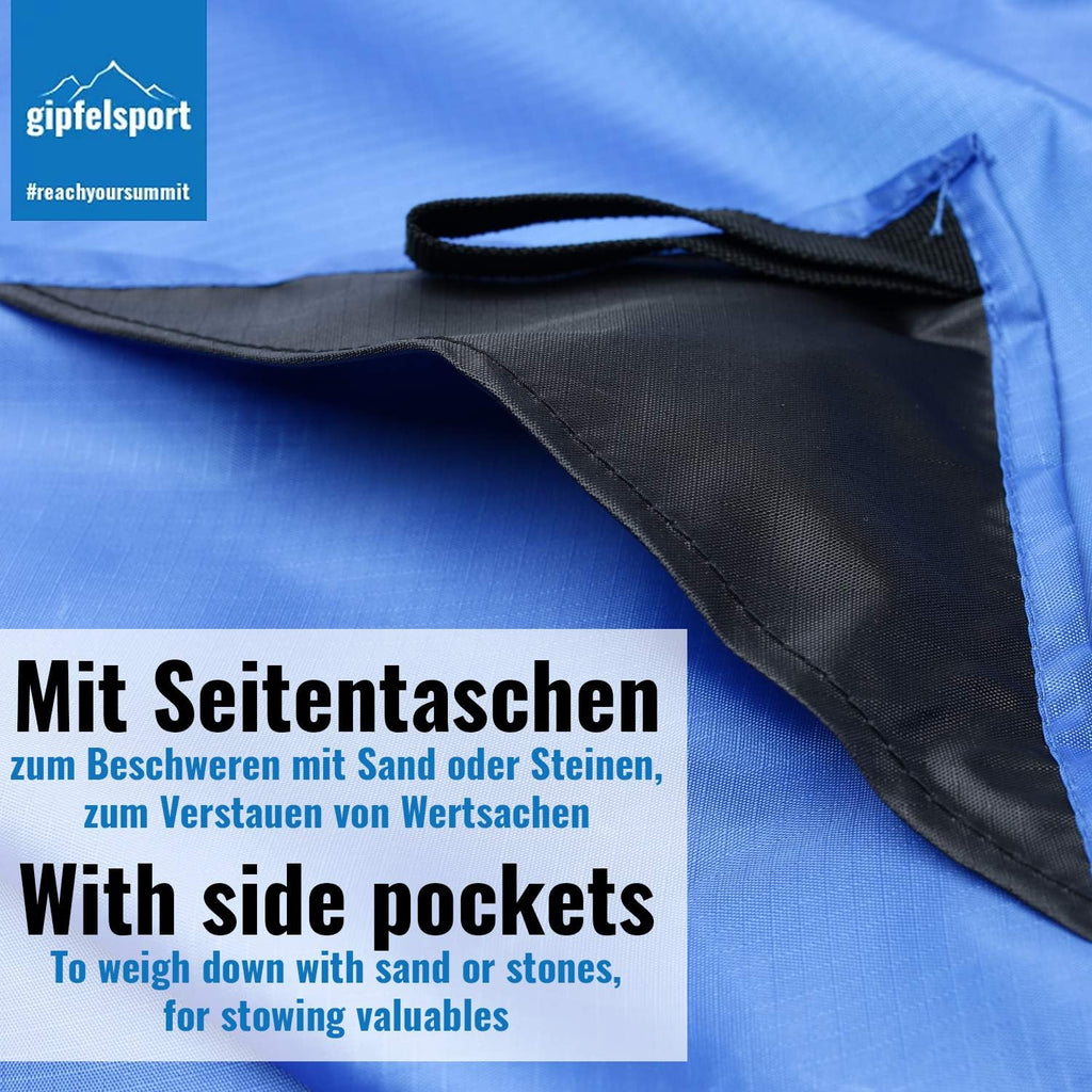 gipfelsport Picknickdecke 200x140 cm wasserdicht sandfrei stranddecke grau