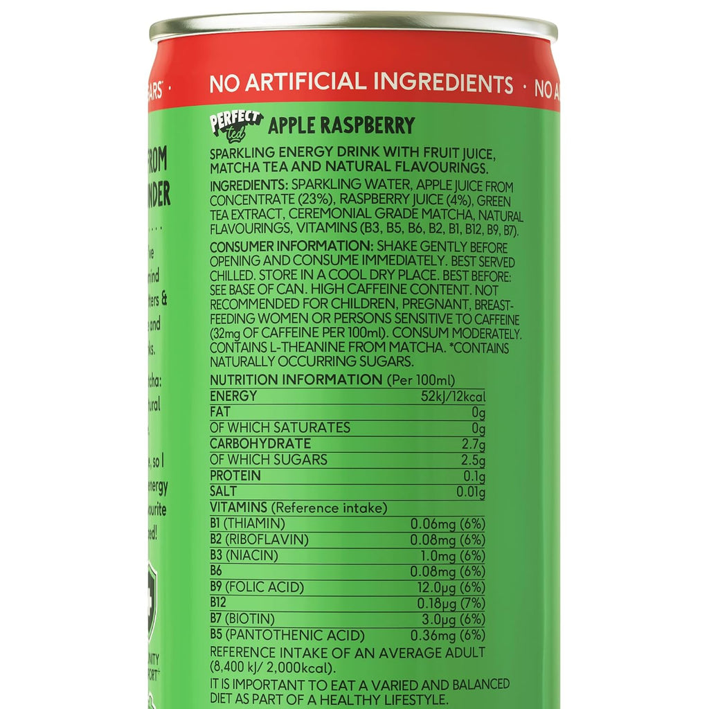 PerfectTed Energy Drink Apfel Himbeere 12 x verschiedene Sorten